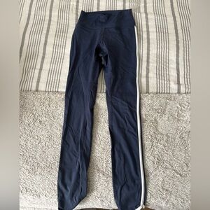 Gilly Hicks Navy Blue Athletic Leggings with Side Stripe
